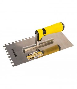 Stainless steel notched trowel with rubbery handle LT06738