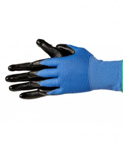 Blue nylon - black nitrile working gloves, 10 inch LT74156