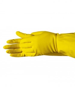 Yellow latex working gloves, size M LT74177